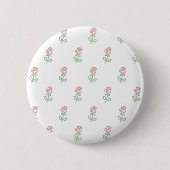 Rote Rosen, Rosenmuster, Blumen Button (Vorderseite)