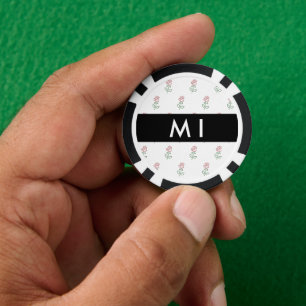 Rote Rosen, Rosenmuster, Ihr Name Pokerchips