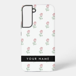 Rote Rosen, Rosenmuster, Ihr Name Samsung Galaxy Hülle