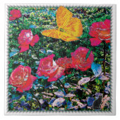 Rote Rosen Rote Rosen Keramik Tile Fliese (Vorderseite)