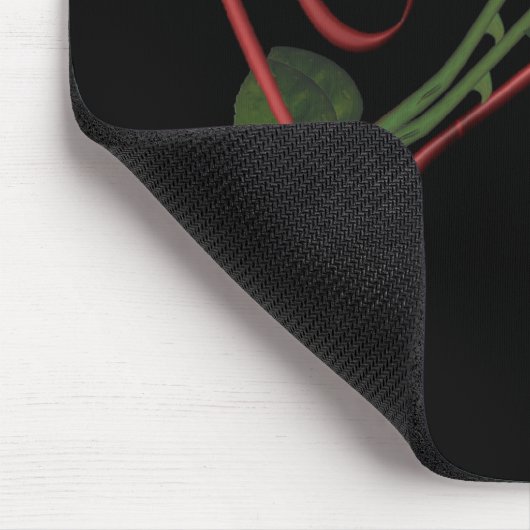 Rote Rosen Rotes Herz Blume Mousepad (Ecke)