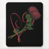 Rote Rosen Rotes Herz Blume Mousepad (Vorne)