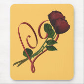 Rote Rosen Rotes Herz Blume Mousepad (Vorne)