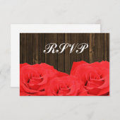 Rote Rosen RSVP-Antwortkarte für Holzeindeckungen RSVP Karte (Vorne/Hinten)