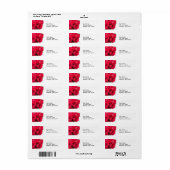 Rote Rosen Rücksendeadressen-Aufkleber (Vorne)