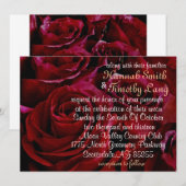 rote Rosen rund um die Hochzeitsfeier Einladung (Vorne/Hinten)