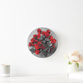 rote Rosen Runde Wanduhr (Zuhause)