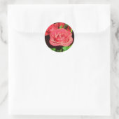 Rote Rosen Runder Aufkleber (Tasche)