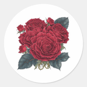rote Rosen Runder Aufkleber