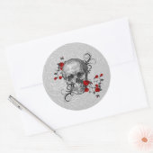 Rote Rosen Runder Aufkleber (Umschlag)
