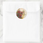 Rote Rosen Runder Aufkleber (Tasche)