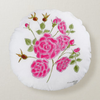Rote Rosen Rundes Kissen