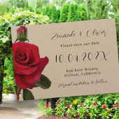Rote Rosen Rustic Kraft Speichern Sie die Datumska Save The Date