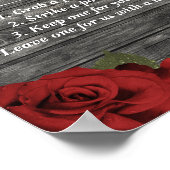 Rote Rosen Rustikale Black Lace Wedding Foto Stati Poster (Ecke)