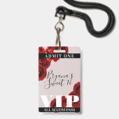 Rote Rosen Rustikaler Chic Sweet 16 VIP Pass Ausweis (Front with Lanyard)
