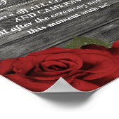 Rote Rosen Rustikales Black Lace Hochzeit Unplugge Poster (Ecke)