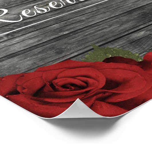 Rote Rosen Rustikales Black Lace Hochzeit vorbehal Poster (Ecke)