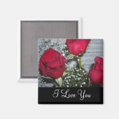Rote Rosen sagen, ich Liebe Sie Magnet (Vorderseite/Rückseite)