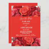 Rote Rosen Save the Date Einladung (Vorne/Hinten)