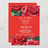 Rote Rosen Save the Date Einladung (Vorne/Hinten)
