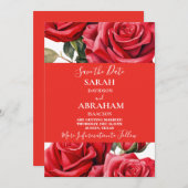 Rote Rosen Save the Date Einladung (Vorne/Hinten)