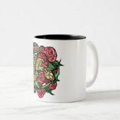 Rote Rosen Schlange Rose Zweifarbige Tasse (VorderseiteRechts)