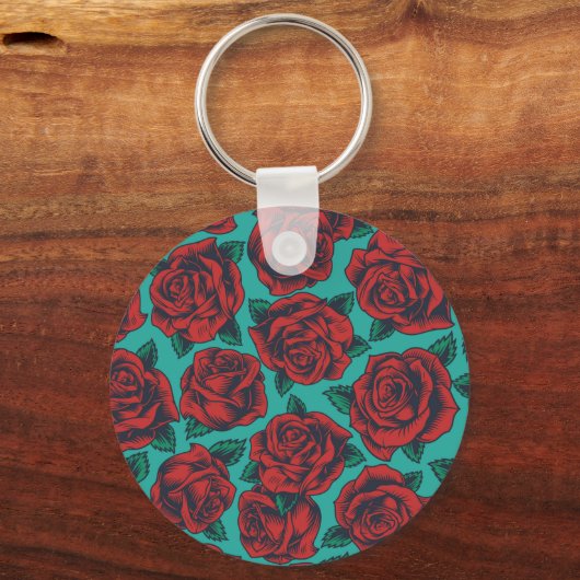 Rote Rosen Schlüsselanhänger (Rückseite)