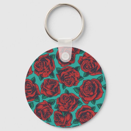 Rote Rosen Schlüsselanhänger (Rückseite)