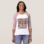 Rote Rosen, Schmetterlinge, Blumen 3/4 HülseRaglan T-Shirt (Vorne ganz)