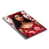 Rote Rosen Schöne Schwarze Frau Kunst Notizblock (Rechte Seite)