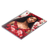 Rote Rosen Schöne Schwarze Frau Kunst Notizblock (Linke Seite)