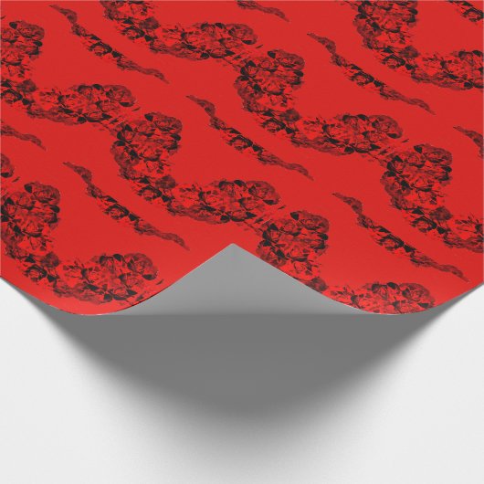 Rote Rosen Schöner Garten Geschenkpapier (Ecke)
