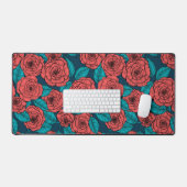 Rote Rosen Schreibtischunterlage (Tastatur & Maus)