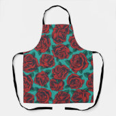 Rote Rosen Schürze (Vorderseite)