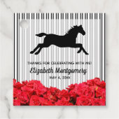 Rote Rosen Schwarz-weiße Streifen Derby Race Pferd Geschenkanhänger (Vorderseite)
