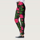 Rote Rosen Schwarze Leggings (Links)