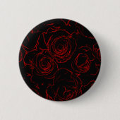 Rote Rosen Schwarzer Hintergrund Button (Vorderseite)