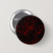 Rote Rosen Schwarzer Hintergrund Button (Vorne & Hinten)