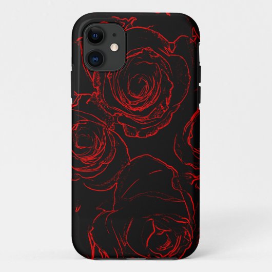 Rote Rosen Schwarzer Hintergrund Case-Mate iPhone Hülle (Rückseite)