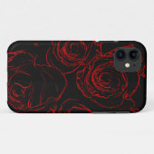 Rote Rosen Schwarzer Hintergrund Case-Mate iPhone Hülle (Rückseite (Horizontal))