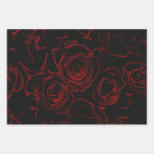 Rote Rosen schwarzer Hintergrund Geschenkpapier Set (Vorderseite 2)