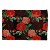 Rote Rosen, schwarzer Hintergrund, Kissenbezug (Rückseite)