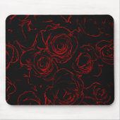 Rote Rosen Schwarzer Hintergrund Mousepad (Vorne)