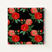 Rote Rosen, schwarzer Hintergrund, Notizblock (Rückseite)