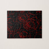 Rote Rosen Schwarzer Hintergrund Puzzle (Horizontal)