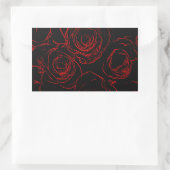 Rote Rosen Schwarzer Hintergrund Rechteckiger Aufkleber (Tasche)