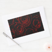 Rote Rosen Schwarzer Hintergrund Rechteckiger Aufkleber (Umschlag)
