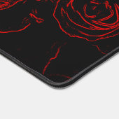 Rote Rosen Schwarzer Hintergrund Schreibtischunterlage (Ecke)