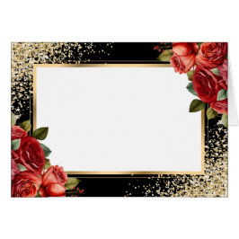 Rote Rosen Schwarzes Gold Konfetti Blumen