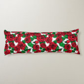 Rote Rosen Seitenschläferkissen (Rückseite)